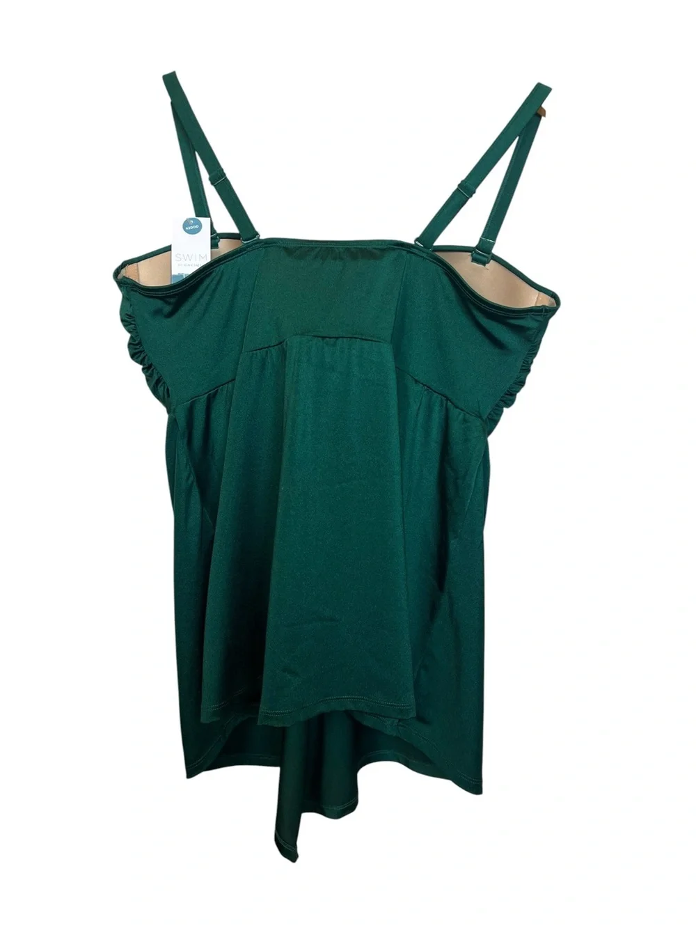 Swim by Cacique NWT Emerald Green 42DDD Lightly Lined Bandeau Tankini Top